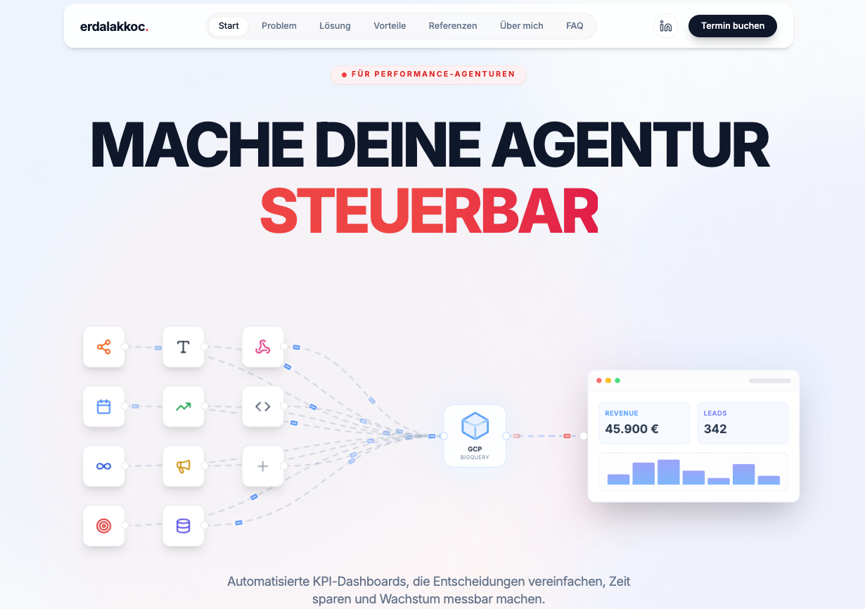 erdalakkoc.de — Landing Page mit Custom Animationen